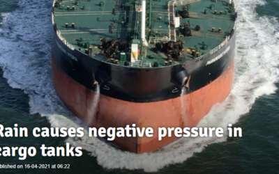 Rain causes negative pressure in cargo tanks