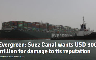 Evergreen: Suez Canal wants USD 300 million for damage to its reputation