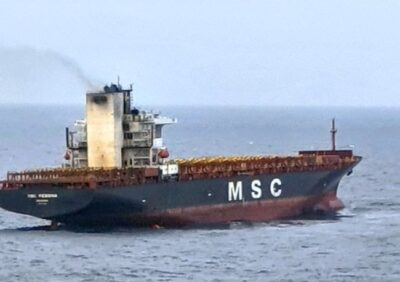 Singapore-Bound Container Vessel Catches Fire In The Indian Ocean