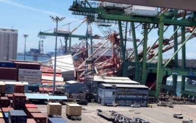 Tàu OOCL Durban phá hủy hai cần cẩu tại cảng Cao Hùng, Đài Loan